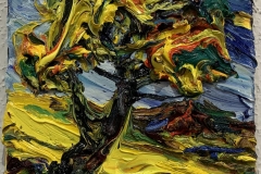 Harry Meyer Baum 2022 Öl auf Leinwand 20 x 20 cm