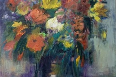 Eleonore Hettl  -  Blumenstrauß -  Acryl auf Lw.  120  x 90 cm